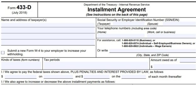 Irs Installment Agreement Over 50000 Wilson Rogers And Company